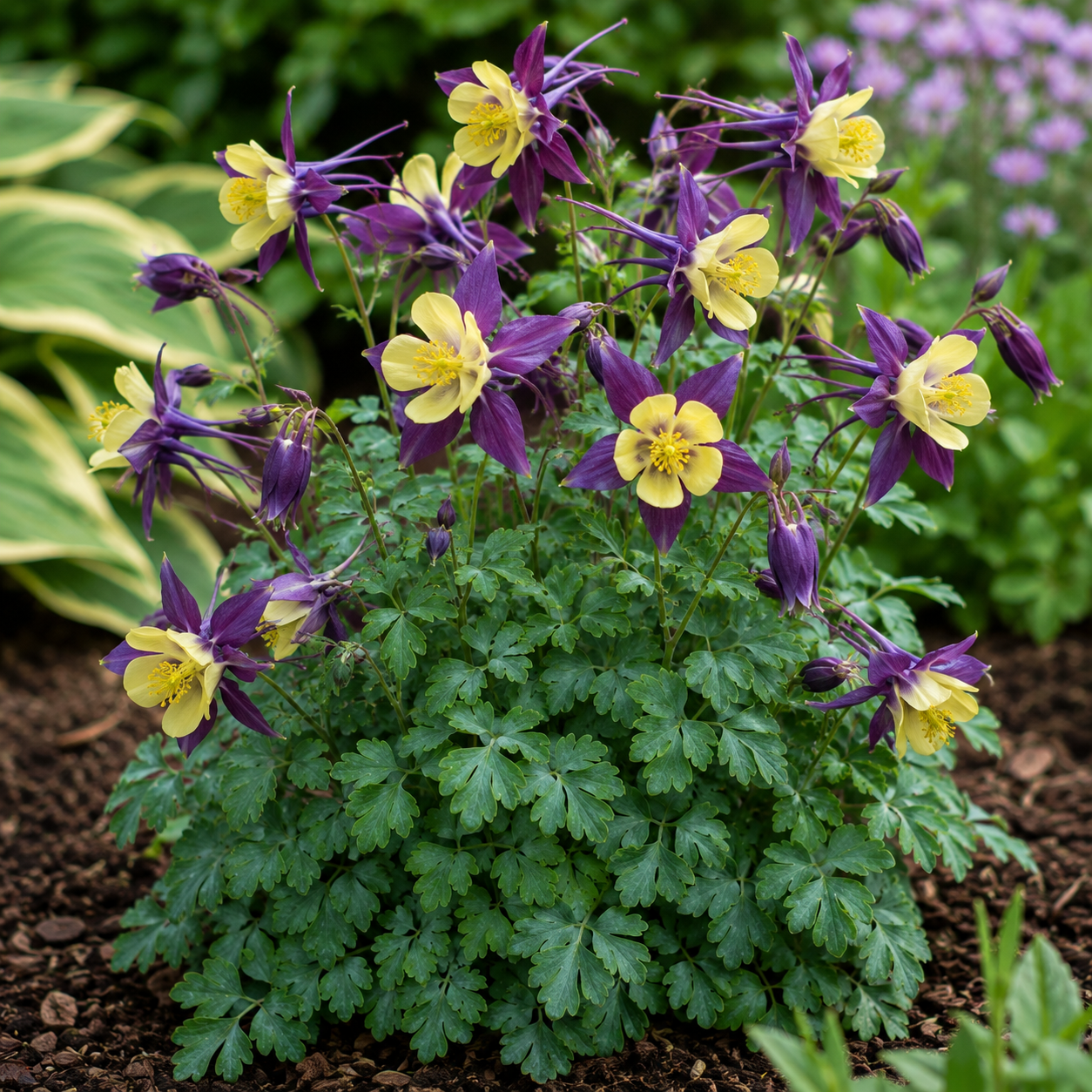 Aquilegia 'Earlybird Purple Yellow'