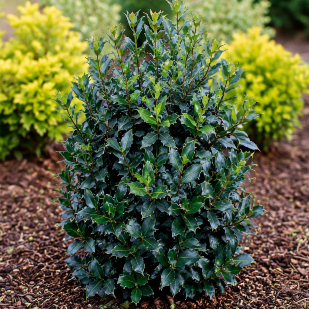 Ilex meserveae 'Blue Prince & Princess'