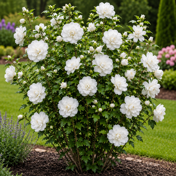 Hibiscus syriacus 'White Chiffon'