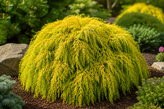 Chamaecyparis pisifera 'Golden Mop'