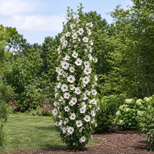 Hibiscus syriacus 'White Pillar'
