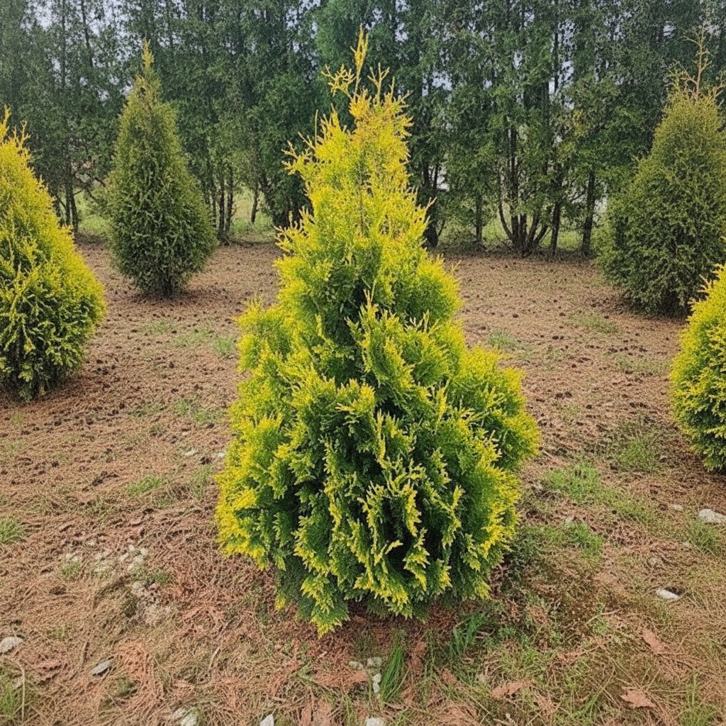 Thuja occidentalis 'Yellow Ribbon'